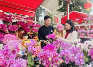 Превозно средство с ниска надморска височина добавя футуристичен привкус към пазара на цветя в Гуанджоу